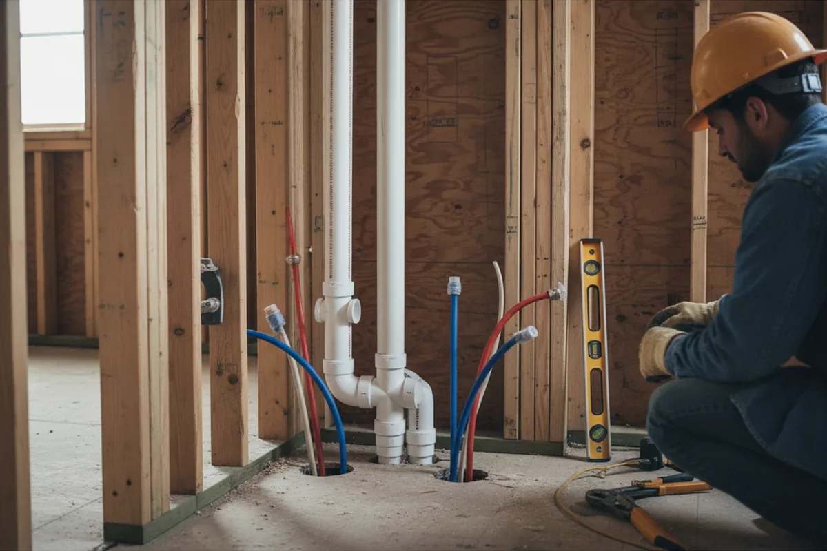 Drain and supply rough-in during Garbage Disposal Repair in Shawnee